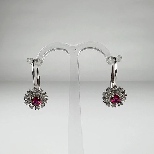 Cercei drop zirconia cu prindere leverback din argint 925 - vedere 1