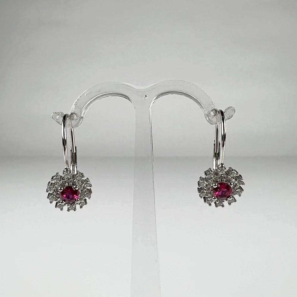 Cercei drop zirconia cu prindere leverback din argint 925 - vedere 1