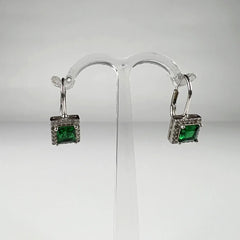 Cercei drop zirconia cu prindere leverback din argint 925 - vedere 1