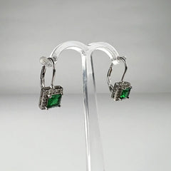 Cercei drop zirconia cu prindere leverback din argint 925 - vedere 2