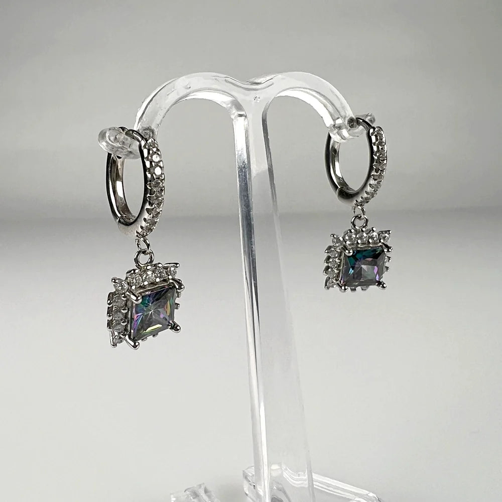 Cercei lungi topaz leverback din argint 925, 20mm - vedere 2