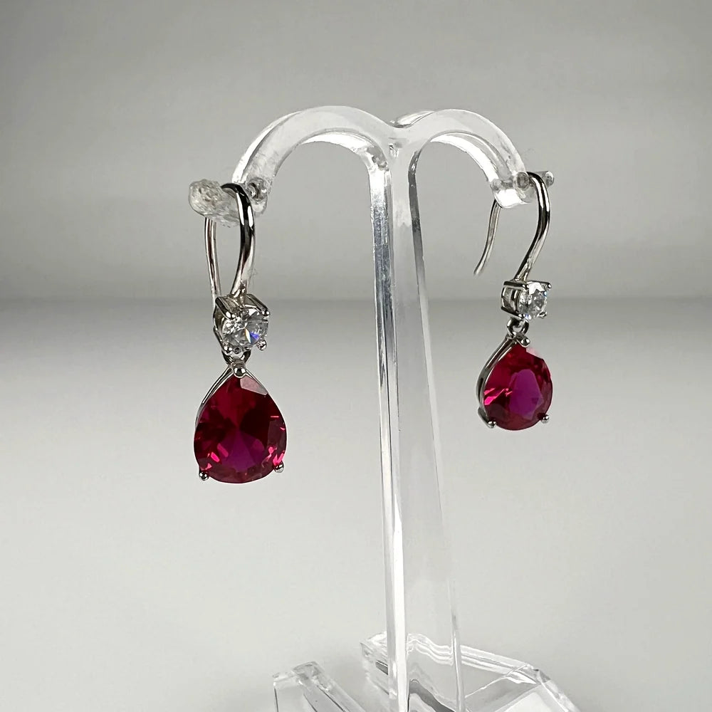 Cercei lungi zirconia cu carlig din argint 925 - 20 mm - vedere 2