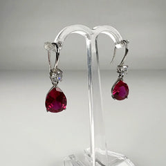 Cercei lungi zirconia cu carlig din argint 925 - 20 mm - vedere 2
