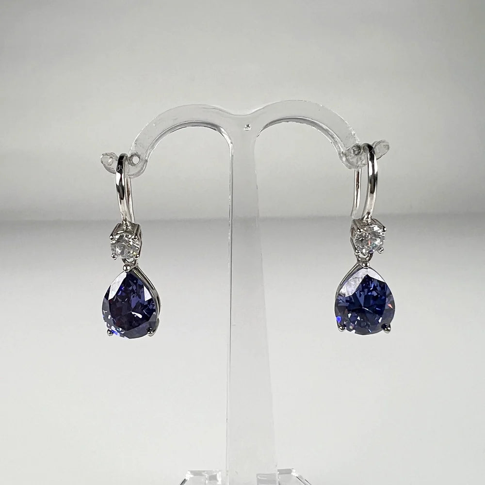 Cercei lungi zirconia carlig din argint 925 - 20 mm - vedere 1