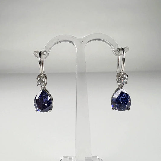 Cercei lungi zirconia carlig din argint 925 - 20 mm - vedere 1