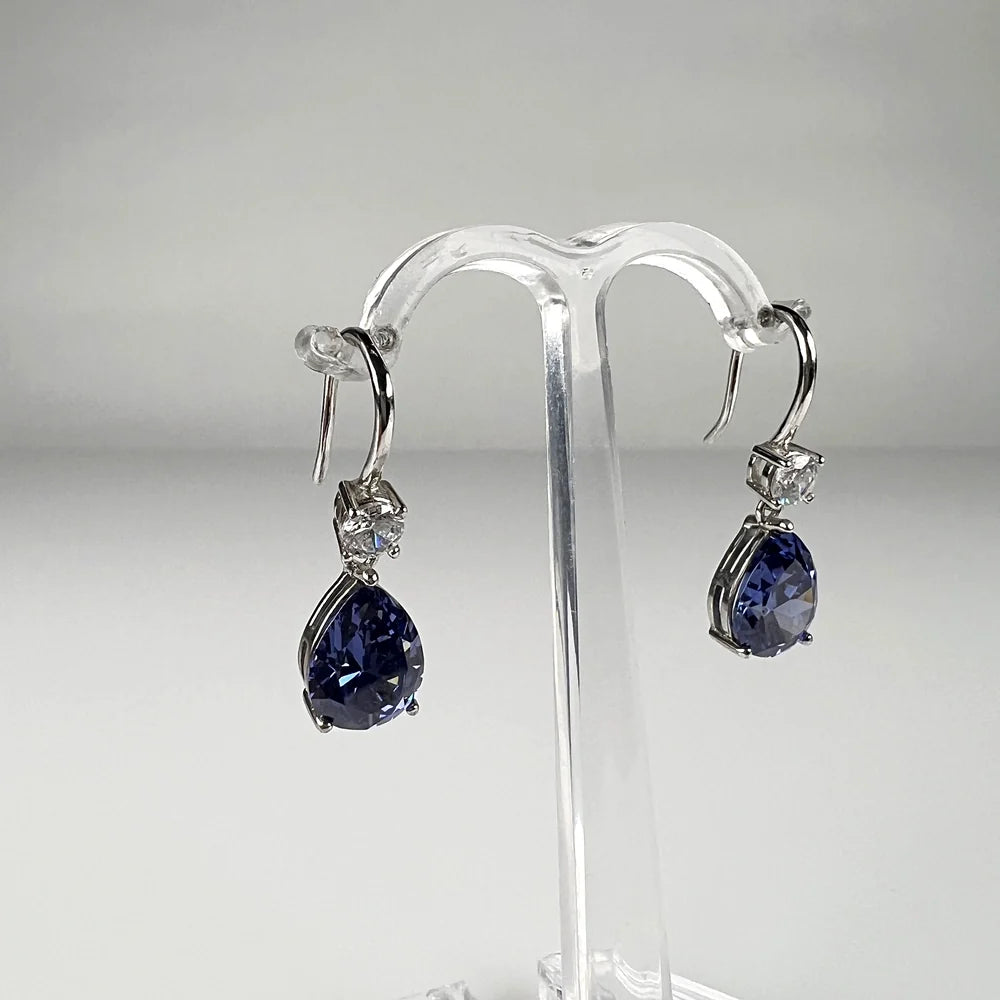 Cercei lungi zirconia carlig din argint 925 - 20 mm - vedere 2