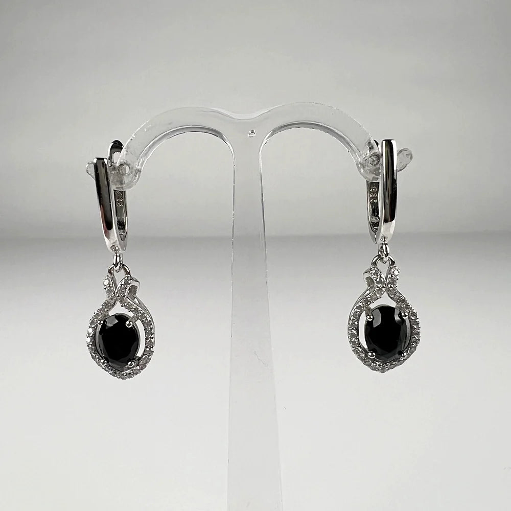 Cercei lungi zirconia cu prindere leverback din argint 925 - vedere 1