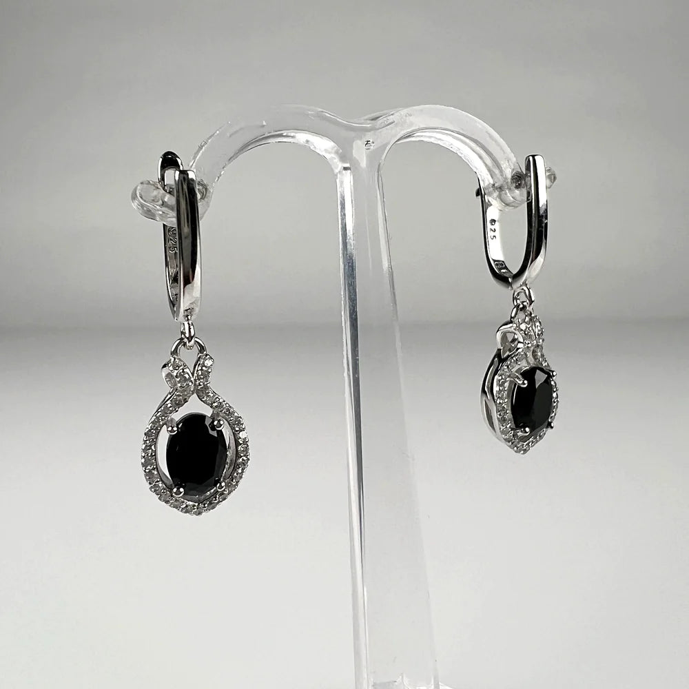 Cercei lungi zirconia cu prindere leverback din argint 925 - vedere 2