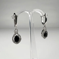 Cercei lungi zirconia cu prindere leverback din argint 925 - vedere 2