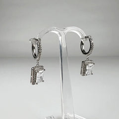 Cercei drop zirconia cu prindere leverback din argint 925 - vedere 2