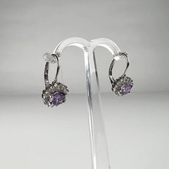 Cercei drop zirconia cu prindere leverback din argint 925 - vedere 2