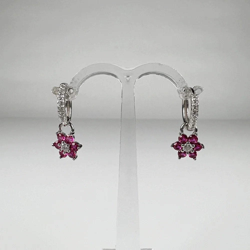 Cercei drop zirconia cu prindere leverback din argint 925 - vedere 1