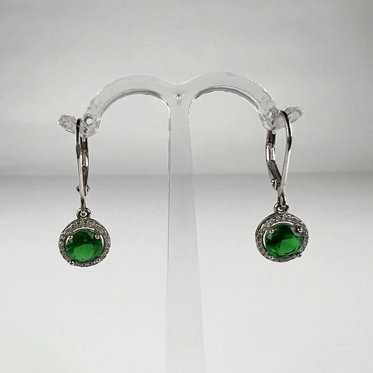 Cercei drop zirconia cu prindere leverback din argint 925 - vedere 1