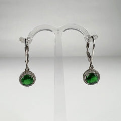 Cercei drop zirconia cu prindere leverback din argint 925 - vedere 1