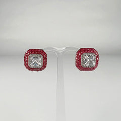 Cercei zirconia cu surub si fluture din argint 925 - 13mm - vedere 2