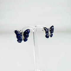 Cercei zirconia cu surub din argint 925 si fluture - vedere 1