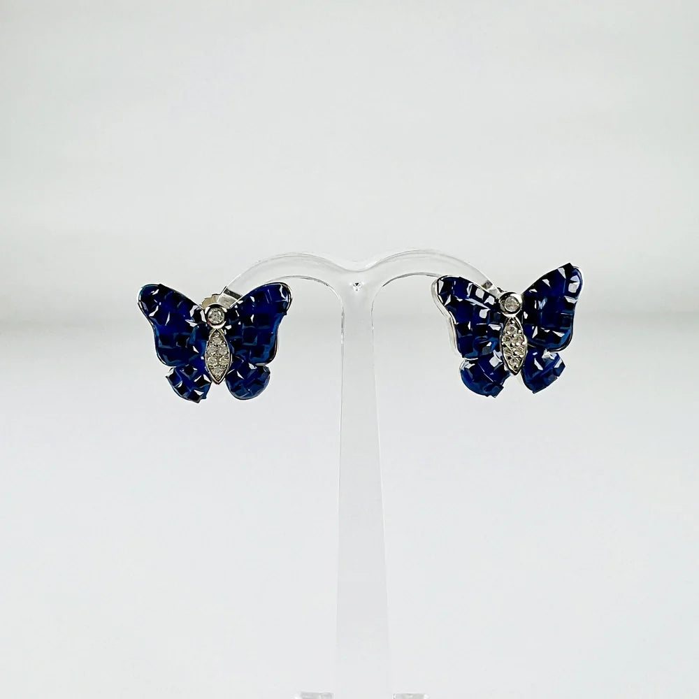 Cercei zirconia cu surub din argint 925 si fluture - vedere 2