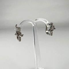 Cercei creole zirconia leverback argint 925, 14mm - vedere 2