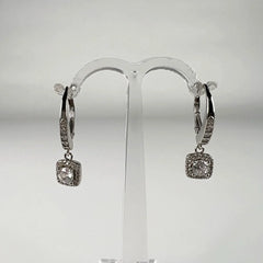 Cercei drop zirconia cu prindere leverback din argint 925 - vedere 1