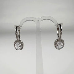 Cercei drop zirconia leverback argint 925, 22mm - vedere 1