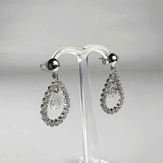 Cercei cu zirconia si surub din argint 925, 28 mm - vedere 1
