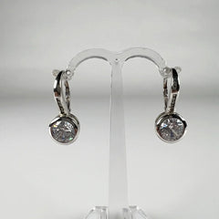 Cercei drop zirconia cu prindere leverback din argint 925 - vedere 1