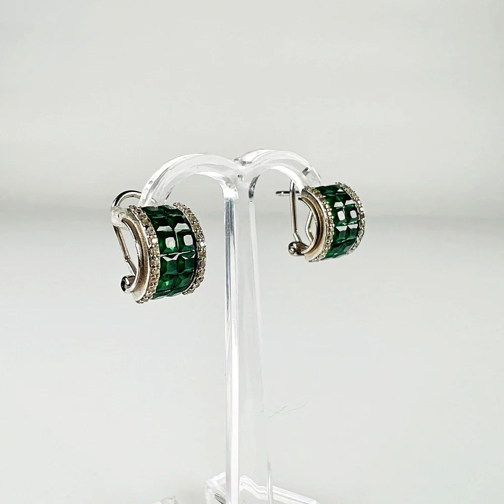Cercei stud zirconia cu sistem omega din argint 925 - vedere 1