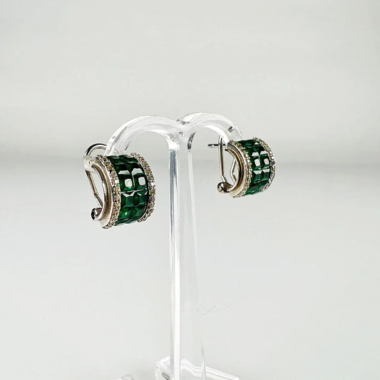 Cercei stud zirconia cu sistem omega din argint 925 - vedere 1