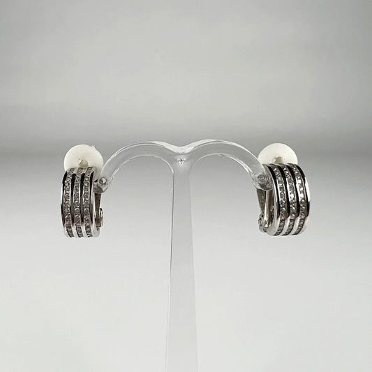 Cercei clips cu zirconia si argint 925, 14mm - vedere 1
