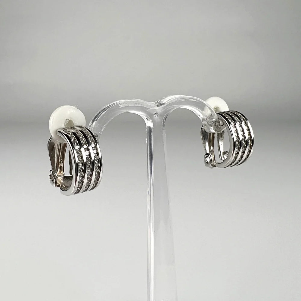 Cercei clips cu zirconia si argint 925, 14mm - vedere 2