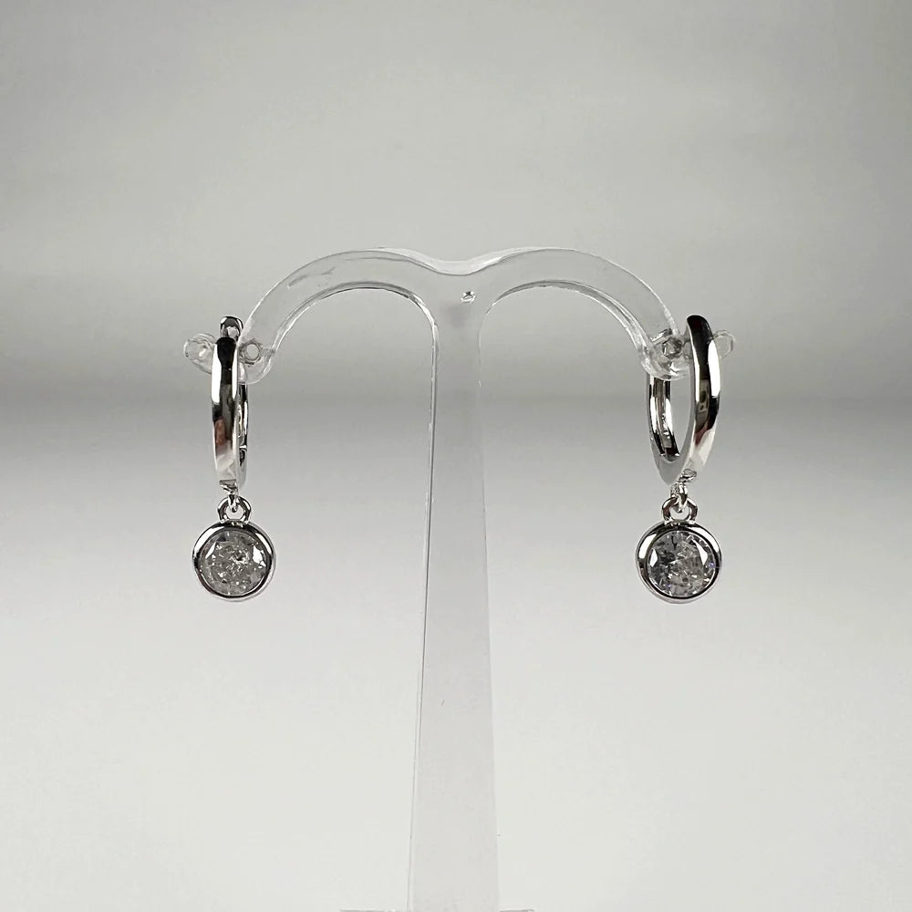 Cercei drop zirconia cu prindere leverback din argint 925 - vedere 1