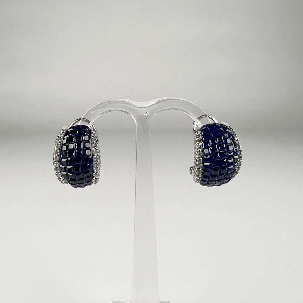 Cercei stud zirconia cu prindere omega din argint 925 - vedere 2