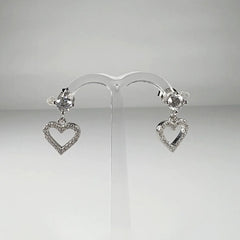 Cercei drop zirconia cu prindere fluture din argint 925 - vedere 2