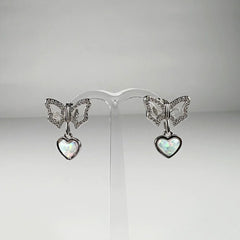 Cercei drop opal argint 925 cu prindere fluture eleganti - vedere 2