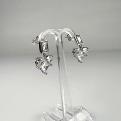 Cercei drop zirconia cu prindere fluture din argint 925 - vedere 1