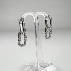 Cercei drop zirconia cu prindere huggie din argint 925 - vedere 1