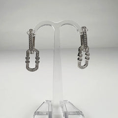 Cercei drop zirconia cu prindere huggie din argint 925 - vedere 2