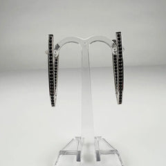 Cercei hoop zirconia leverback argint 925, 35mm - vedere 1