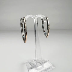 Cercei hoop argint 925 cu zirconia si prindere leverback 25mm - vedere 2