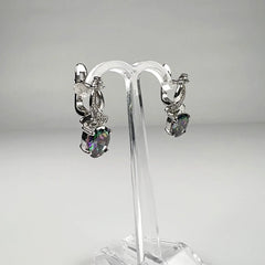 Cercei drop topaz cu prindere leverback din argint 925 - vedere 1
