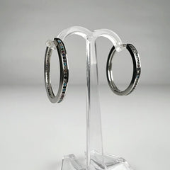Cercei creole argint 925 cu zirconia - 25mm creola continua - vedere 2