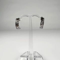 Cercei creole argint 925 cu zirconia si prindere fluture 10mm - vedere 2