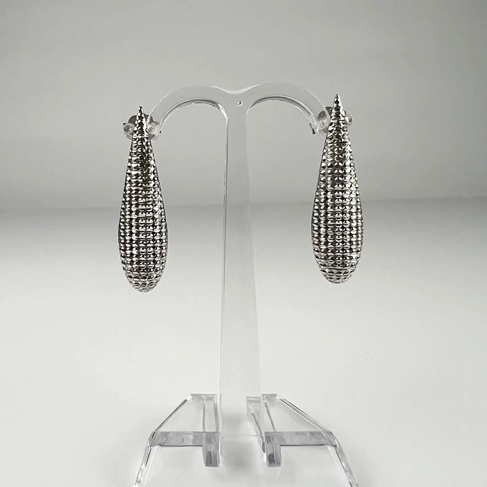 Cercei drop din argint 925 cu prindere fluture - 30mm - vedere 2