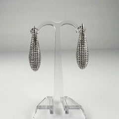 Cercei drop din argint 925 cu prindere fluture - 30mm - vedere 2