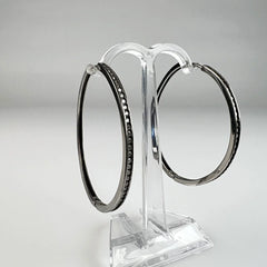 Cercei creole argint 925 cu zirconia, 40 mm - vedere 1