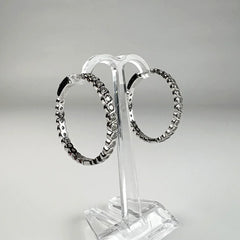 Cercei creole argint 925 cu zircon, 28mm - Mystill - vedere 1