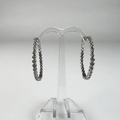 Cercei creole argint 925 cu zirconia, 30mm - prindere continua - vedere 2