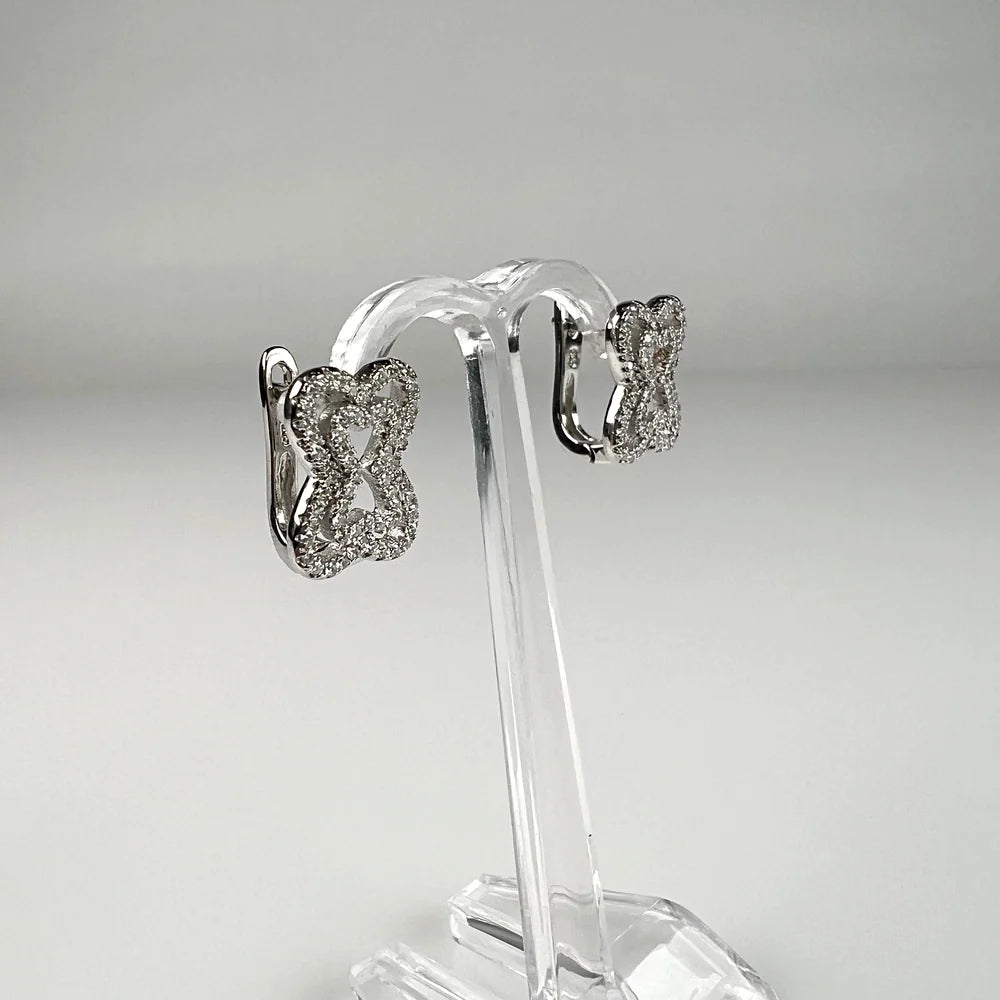 Cercei drop zirconia cu prindere leverback din argint 925 - vedere 1