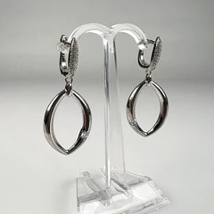 Cercei lungi zirconia leverback din argint 925 - 40mm - vedere 1