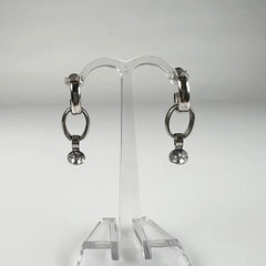 Cercei lungi zirconia cu prindere fluture din argint 925 - vedere 2